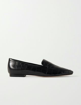 Porte & Paire + Croc-Effect Leather Loafers