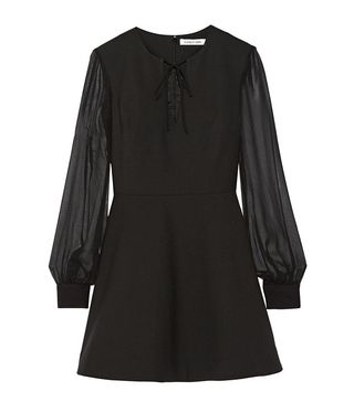 Elizabeth & James + Leonela Silk Chiffon-Trimmed Stretch-Cady Mini Dress