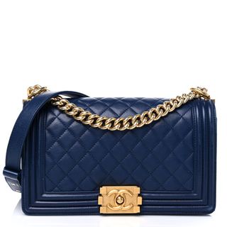 Chanel + Lambskin Quilted Medium Boy Flap