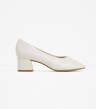 Zara + Leather Ballerinas With Heel