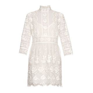 Marc Jacobs + High Neck Embroidered Silk Dress