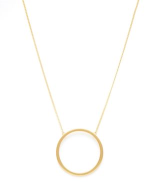 Pilgrim + Gold Large Open Circle Long Pendant Necklace