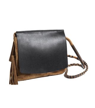 Zara + Contrast Leather Cross-Body Bag