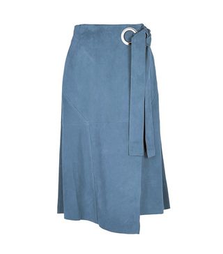 Tibi + Suede Wrap Skirt