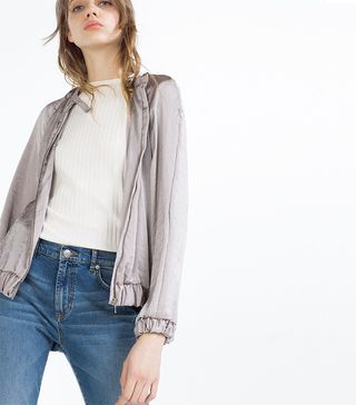 Zara + Sateen Bomber Jacket