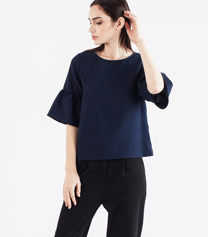 Modern Citizen + Amal Fluted Sleeve Blouse