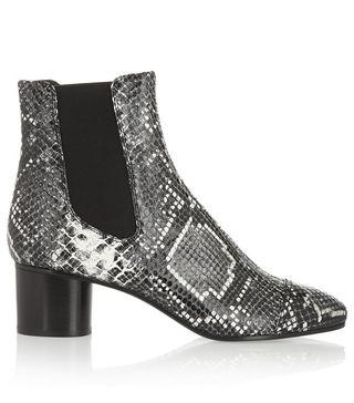 Isabel Marant + Danae Snake-Effect Leather Ankle Boots