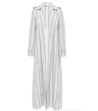 Sally Lapointe + Striped Silk Wool Duster Coat