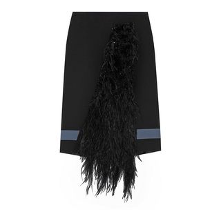 Emanuel Ungaro + Feather Panelled Skirt