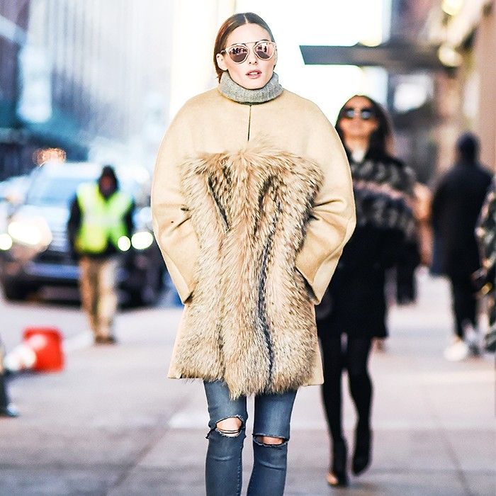 Olivia Palermo Wearing Brown Pants and Sweater Outside Max Mara