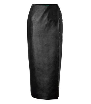 Emilia Wickstead + Faux Leather Wrap Skirt