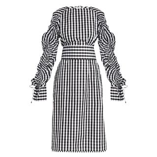Teija + Smocked-Sleeve Cotton-Gingham Dress