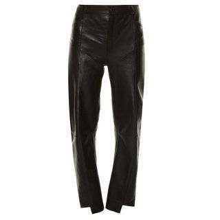 Vetements + Cut-Out Hem Panelled Leather Trousers