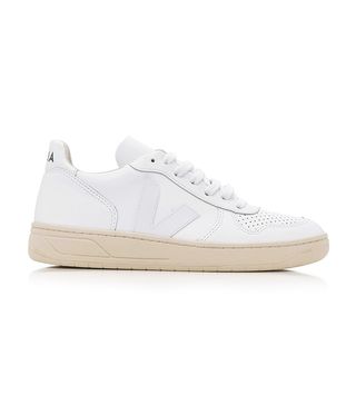 Veja + V10 White Leather Sneakers