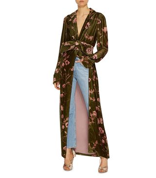 Johanna Ortiz + Florari Belted Velvet Kimono Robe