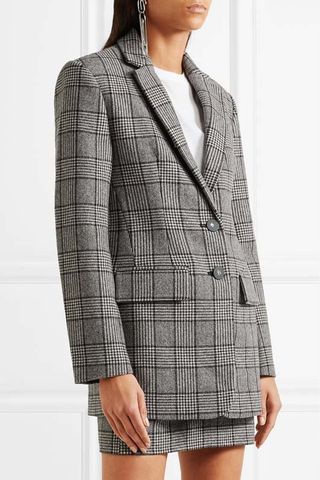 Tibi + Aldridge Checked Wool-Blend Tweed Blazer