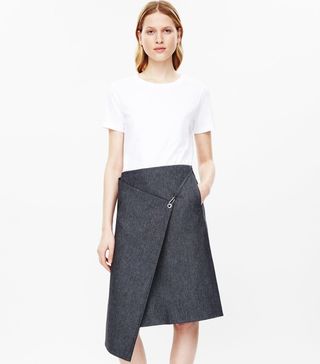 COS + Fold-Over Denim Skirt