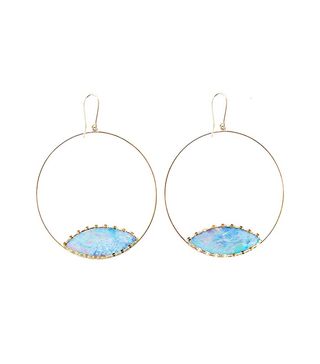 Lana + Frosted Gold Boulder Opal Eclipse Earrings