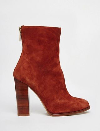 River Island + 70s Suede Block Heel Boot