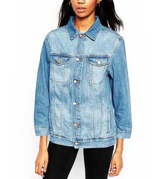 ASOS + Denim Girlfriend Jacket in Pretty Vintage Wash