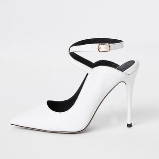 River Island + White Strap Court Shoes