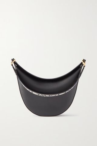 Loewe + Luna Canvas-Jacquard Trimmed Leather Shoulder Bag