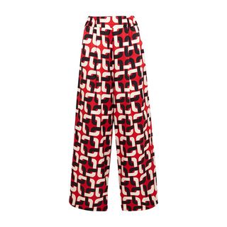 F.R.S For Restless Sleepers + Printed Cotton-Silk Wide Leg Pants