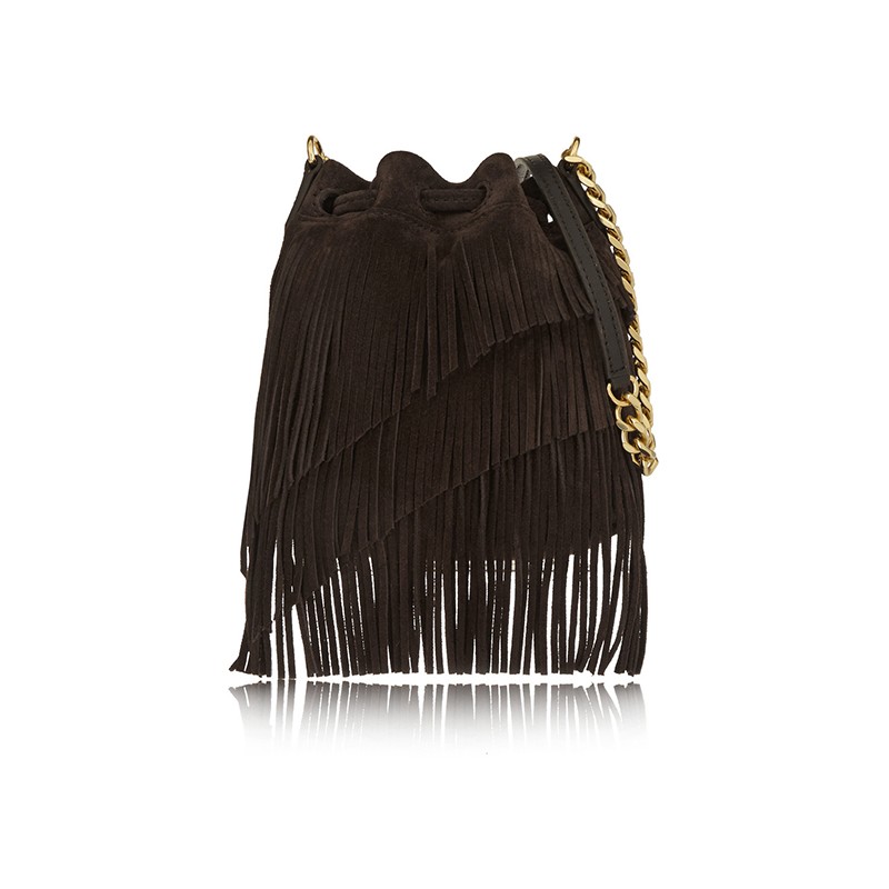Elizabeth and James + Fringed Suede Bucket Bag