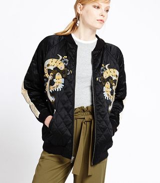 M&S + Quilted Oriental Bomber Jacket