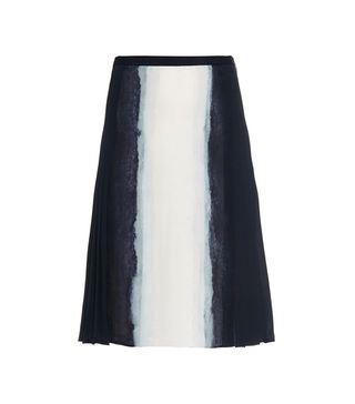 Vince + Vertical Tie-Dye Print Pleated Skirt