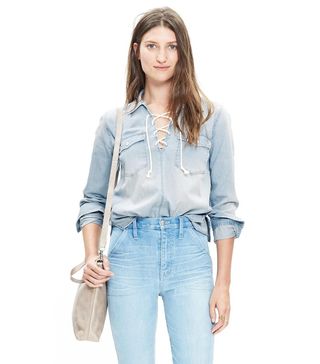 Madewell + Denim Lace-Up Shirt