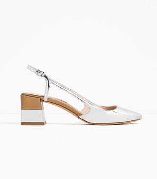Zara + Laminated Block Heel Shoes
