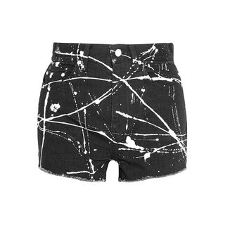 Saint Laurent + Printed Denim Shorts