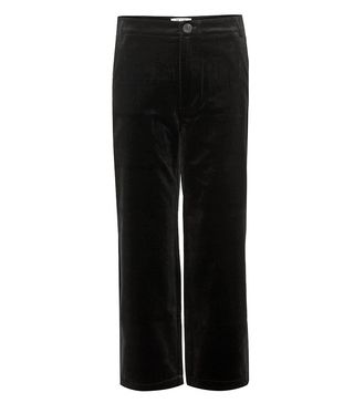 M.i.h Jeans + Black Cropped Velvet Trousers