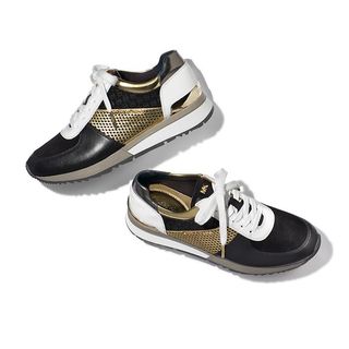 MICHAEL Michael Kors + Allie Metallic Trim Leather Sneaker