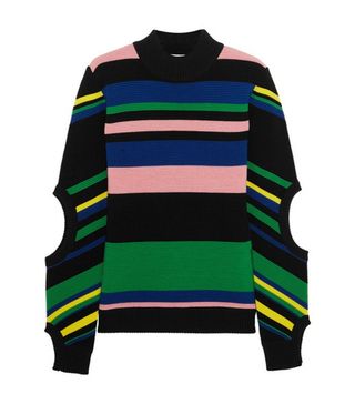 J.W.Anderson + Striped Ribbed Merino Wool Turtleneck Sweater