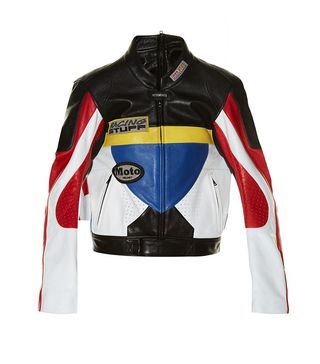 Vetements + Colour-Block Leather Biker Jacket