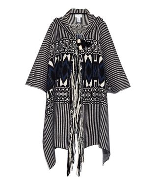 Chloé + Intarsia-Knit Wool and Cashmere-Blend Poncho