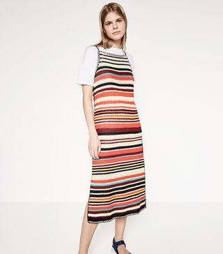 Zara + Multicolored Crochet Dress