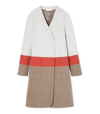 Tory Burch + Stripe Blanket Coat