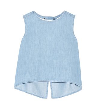 Steve J & Yoni P + Split-Back Denim Top