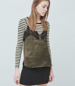 Mango + Lace Trim Top