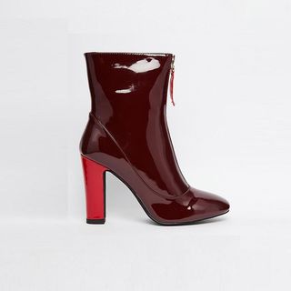 Public Desire + Alexa Red Patent Sock Boots