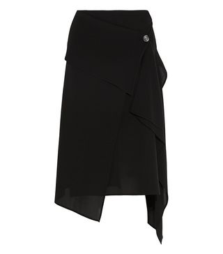 Michael Kors Collection + Asymmetric Wrap-Effect Silk-Crepe Skirt