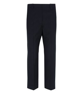 Topshop Unique + Jermyn Pinstriped Crepe Tapered Pants