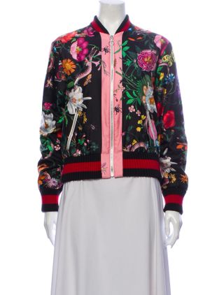 Gucci + 2016 Silk Bomber Jacket