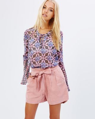 We Are Kindred + Belted Suede Shorts
