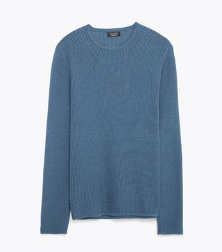 Zara Men + Long Sleeve Textured Sweater