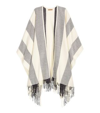 H&M + Striped Wool-Blend Poncho