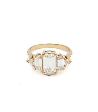 Anna Sheffield + Theda Ring, Emerald Cut White Diamond